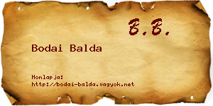 Bodai Balda névjegykártya